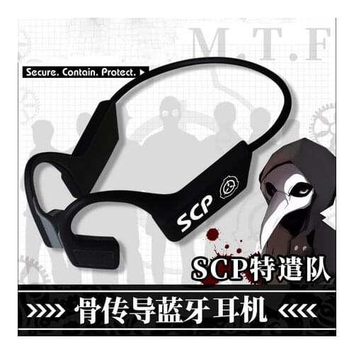 2021 Anime Game SCP Foundation Mobile Task Forces MTF Cosplay Bone Conduction Bluetooth Wireless Earphone Fashion Student Gifts