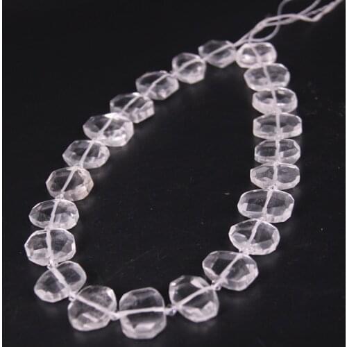 22pcs/strand Natural Clear Crystal Faceted Slab Nugget Loose Beads,Cut White Quartz Stone Gems Slice Pendants Jewelry Making