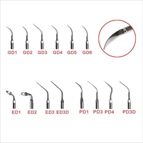 5 Pcs Dental Ultrasonic Endo Perio Supragingival Scaling Tips Fit DTE SATELEC Scaler Tips Stainless Steel material