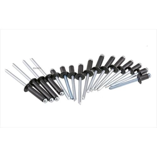 500pcs/Lot Aluminum BLACK M2.4*6 2.4X6MM Round Head Nail Decoration Pop Rivets Open End Blind Metal Fastners