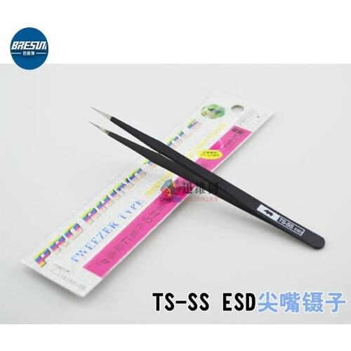 TS-SS ESD Sharp-Nose Tweezers Anti-Static Tweezers Stainless Steel Tweezers Lmported Tweezers