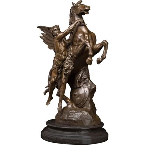 Artshom DS-010 Large Greek Myth Perseus Bronze Sculpture Antique Copper Statue Figurine Home decor