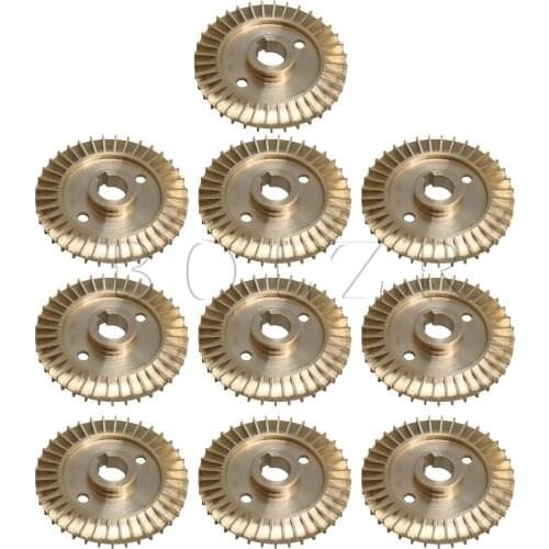 BQLZR 10pcs Brass Double-sided Keyway Impeller 6x1.2cm Water Pump Accessories