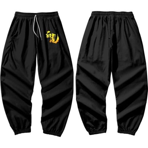 Summer Printed Men Japanese Style Black Pocket Cargo Pants Joggers Harajuku Sweatpant Hip Hop Trousers Plus Size 6XL