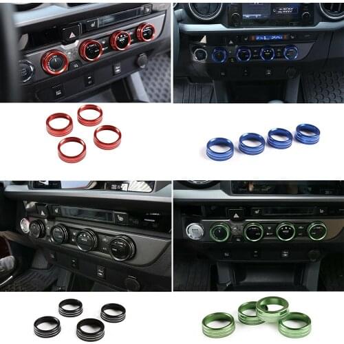 Aluminum Alloy Central Control Knob Cover Air Condition Volume Switch Ring Trim For Toyota Tacoma 2016-2020 Interior Accessory