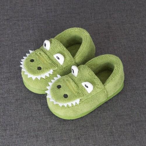 Childrens Slippers Boys Girls Winter Antiskid Soft Soled Cotton Slippers For Primary Student Cute Dinosaur Silppers Kids Shoes