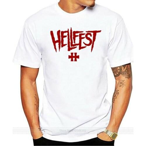 Hellfest Heavy Metal Music Festival Logo MenS White T-Shirt Size S - 3Xl Plus Size Tee Shirt