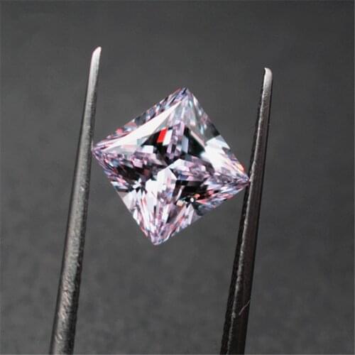 Grade AAA Light Pink Cubic Zirconia Square Faceted Gemstone Princess Cut Cubic Zirconia Multiple Sizes to Choose C67Z