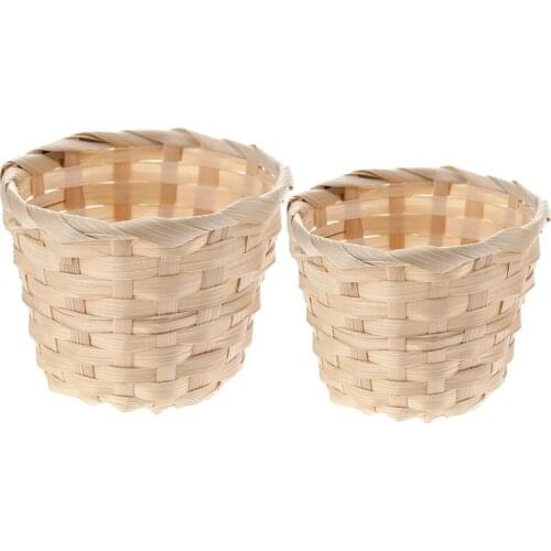 Small Basket Desktop Debris Finishing Home Storage Bamboo Weaving Products Sundries Organizer Rattan Plant Box Wicker Basket
