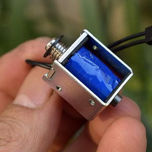 DC 6V-12V Frame Type Miniature Electromagnet Micro 0520B Through Type Push-pull Type Solenoid Stroke 3MM for Office Equipment