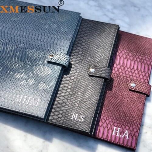 XMESSUN Fashion Customized File Folders Laptop Bag Embrossed Snake Leather Document Bag Holder Big Filing Bag 2021 Trendy Bag
