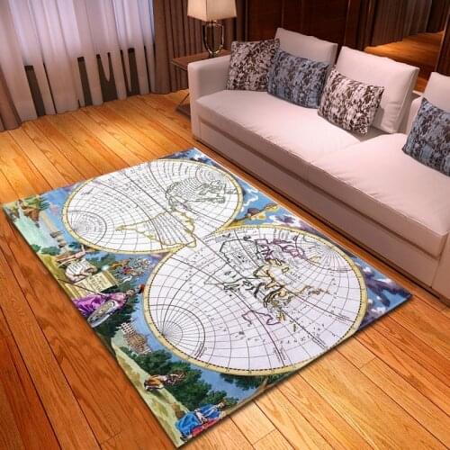 Fashion creative retro Map 3D carpet living room bedroom decorative mat / carpet childrens room childrens playground carpet