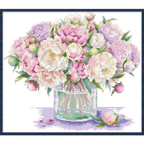Drifting Floral Fragrance Stamped Cross Stitch Kits Flowers Printed Canvas Embroidery 11CT 14CT DIY Handmade Needlework Painting