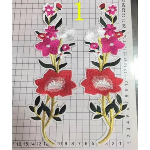 Dyed polyester yarn embroidery flower sew-on mirrored patches, BAG, CLOTHES, SHOES colorful patches,WW170721A