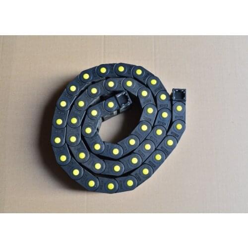 Yellow full closure inner can open drag chain plastic 25mmx50mm with end connectors L 1m engraving machine cable