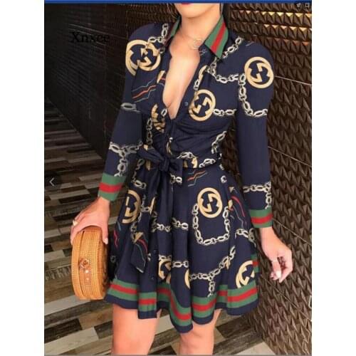 Sexy Deep V-Neck Party Dresses Long Sleeve a Line Casual Dress Print Fashion Womens Streetwear Mini Dress Clothes Summer Office