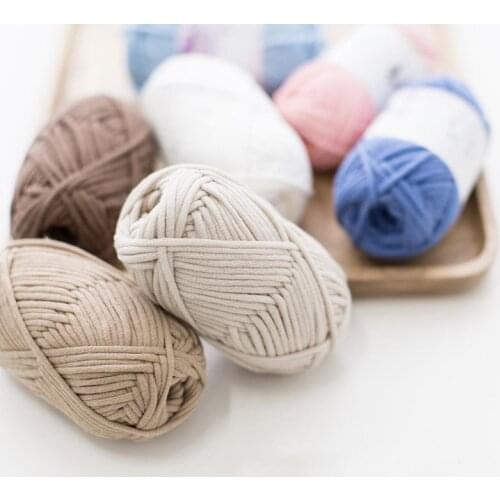 50g/ball Worsted Core Spun Cotton Yarn for DIY Hand Knitting Crochet Storage Basket Cushion Supplies FZ366