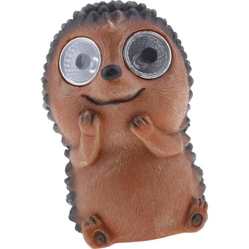 Resin Outdoor Statues Animals LED Solar Light Garden Decoration Figurine-Hedgehog