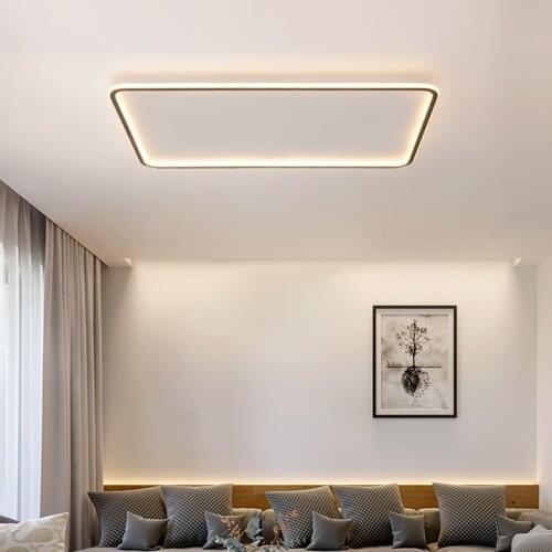 Modern Led Chandelier Lights Simple Lighting For Living Bedroom Study Room White Black Indoor Lamps Fixtures Dimmable AC90-260V