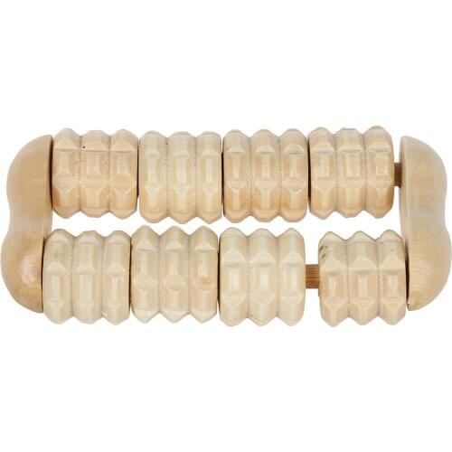 Foot Arm Care Relax Wood Dual Rows Roller Massager