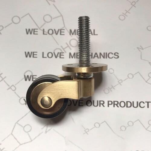Antique Casters Wheels Vintage Brass Wheels Heavy Duty, M8 Screw Mounting, Wheel Diameter 32mm, for Furniture, Office Chairs