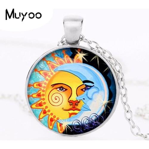 Vintage Sun and Moon Sign Jewelry Love Symbol Gift for Her Him HZ1