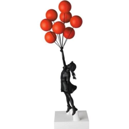 Luxurious Balloon Girl Statues Banksy Flying Balloons Girl Art Sculpture Resin Craft Home Decoration Christmas Gift 57cm