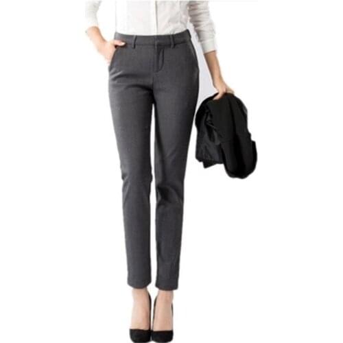 High quality High waist pants women 2017 winter Plus velvet warm fleece plus size thick OL office pencil pants female trousers