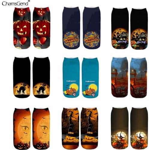 3d Halloween Printed Women Cotton Socks Funny Horror Cosplay Pumpkin Print Socks Women Sports Winter Socks Dropshipping