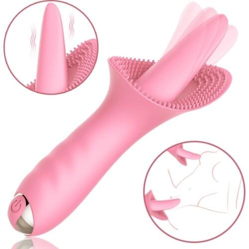 Female Clit Flirting Massager Rechargeable Powerful Vibration Licking Toy Cordless Women Self-comfort Body Massage Wand Quiet