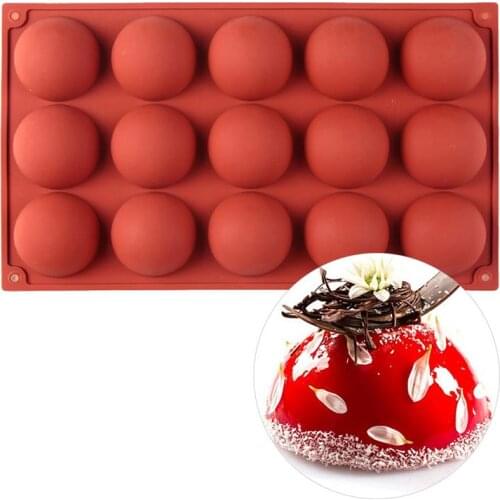 Kapmore 1pc Round Muffin Cake Mold 15 Cavities Silicone DIY Pudding Mold Chocolate Baking Mold DIY Baking Tools Accessories