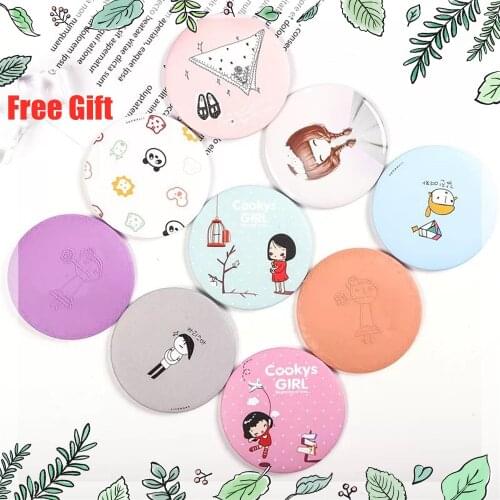 1pc Portable Makeup Mirror Girls Make Up Round Mirror Travel Mirror Bag Cosmetic Beauty Makeup Tools Accessories Send radom