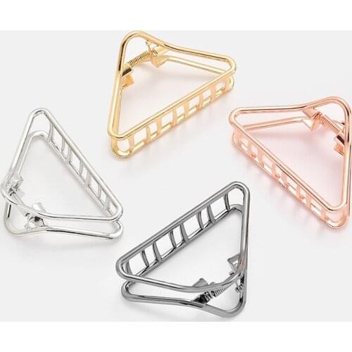 2pcs/lot Europe hot style hair the minimalist geometric alloy windy dish triangle hair hairpin strange hand clip