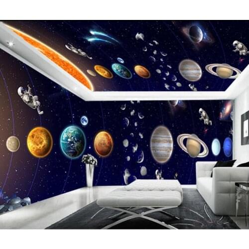 Custom photo 3d wallpaper HD universe solar system planet background home decor room 3d wall murals wallpaper for walls 3 d