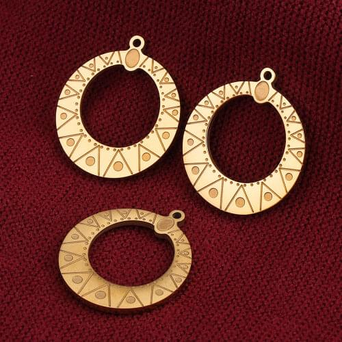 5pcs Lot Stainless Steel Gold Bohemia Charm Pendants DIY Connectors Dangle Earring Necklace Making Wholesale Accessories