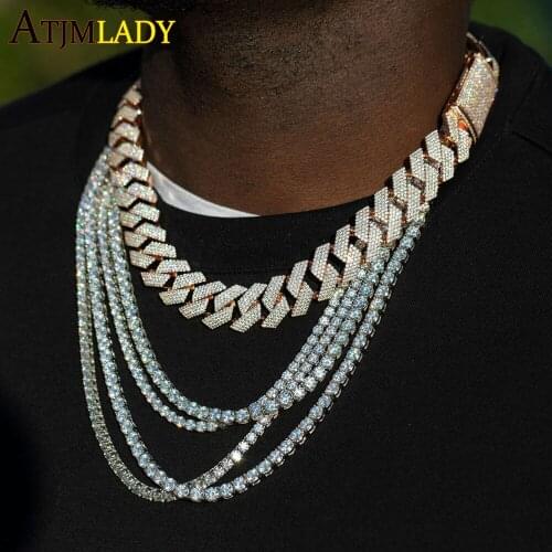 Hiphop 5mm Iced out Cubic Zirconia Tennis Chain Gold Silver Color cz choker Necklace Colored FaShion Men women Jewelry 2020 new