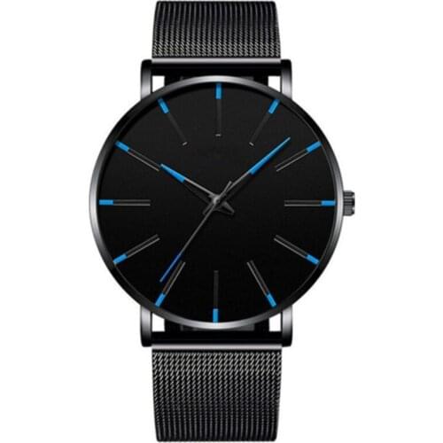 Ultra-thin mesh Band Men watch Luxury Fashion Watch men Business Casual Simple Quartz clock Stainless Steel Wristwatch Relogio