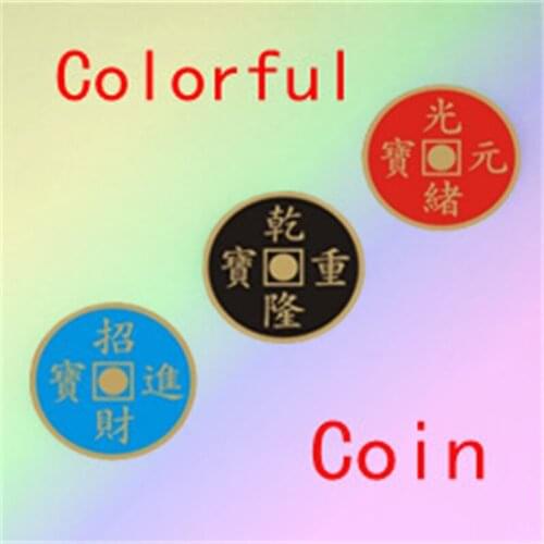 Colorful Coin 2.0 (Morgan Version) Magic Tricks Copper Flying Coins Close Up One Coin To Three Color Change Appearing