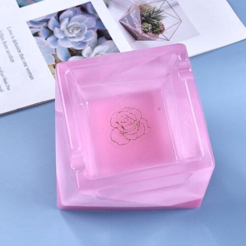 DIY Crystal Epoxy Resin Ashtray Mould Homemade Irregular Storage Box Silicon Molds for Resin Art