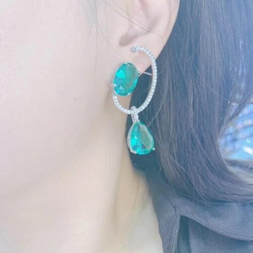 Movie Sta Fatorite Luxury C Curved Full Micro Cubic Zirconia Naija Wedding Party Earring Fashion Jewelry for Women e9323