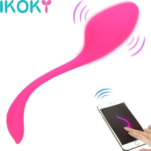 IKOKY APP Vibrating Egg G Spot Massager Anal Clitoris Stimulation Silicone Sex Toys for Women Jump Egg Vibrator 10 Speeds