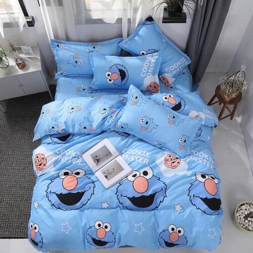 Bedding Set Cartoon cute cat mouse Star Trek 4/3pcs Duvet Cover Sets Soft Polyester Flat Bed Sheet Set Pillowcase Home Textile