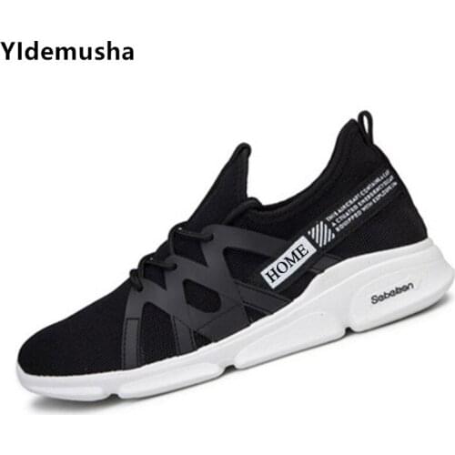 YIdemusha 2020 Spring Summer Men Casual Shoes New Fashion Men Sneakers Flats Mesh Slip On Loafers Running Breathable Men Shoes