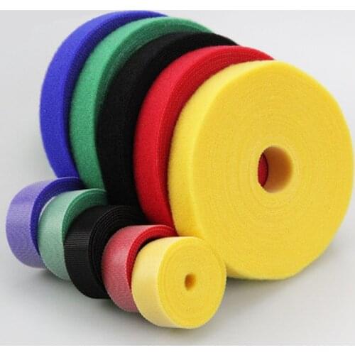 10M/ 10/20/30mm Reusable nylon cable tie storage cable management belt curtain binding belt double-sided hook and loop fastener