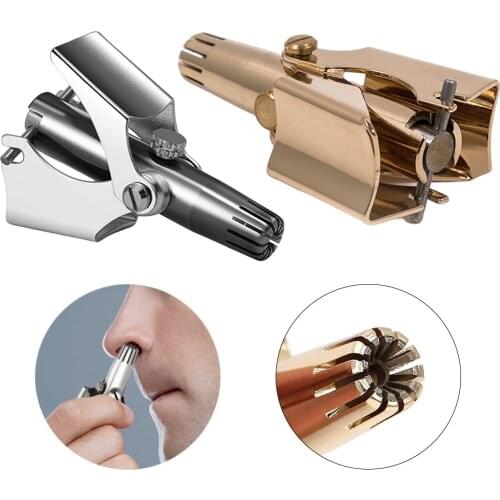 Washable Manual Nose Shaving Hair Removal Clipper Trimmer Device Set Nose Hair Trimmer Stainless Steel Manual Trimmer for Nose