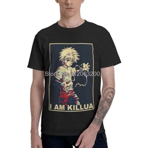 Tvoe Killua Zoldyck T-shirt Men Harajuku T Shirt Short Sleeve Cotton Hunter X Hunter Tshirt Cool Tee Tops Streetwear