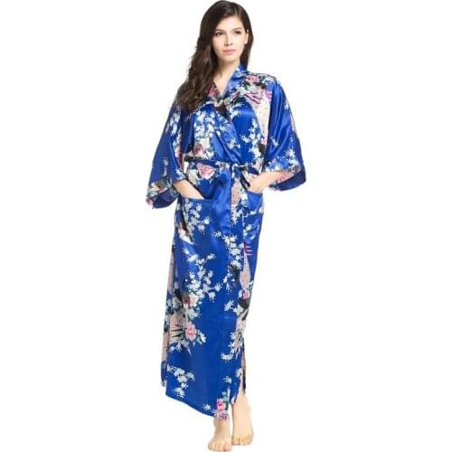 New Women Satin Kimono Robes Floral Bridesmaids Robe Floral Bride Robe Long Kimono Robe Dressing Gown Bridal Party Gift