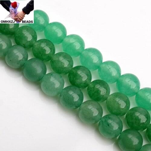 OMH Wholesale JD55 4 6 8 10 12 14mm Jewelry DIY Making Bracelet Necklace Natural AAA Green Aventurine Loose Spacer Round Beads