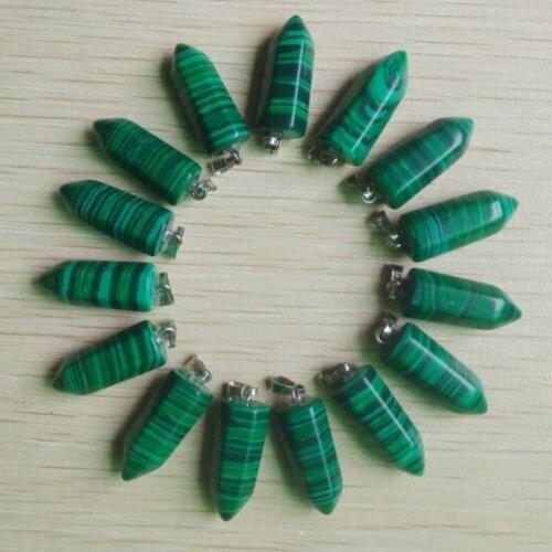 Fashion hot sale malachite stone hexagonal point pendants charms teardrop wholesale 20pcs/lot free shipping