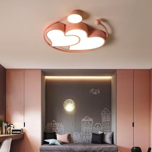 Heart Shaped Plafon LED Ceiling Light Dimmable Blue Pink led lights for room Kids Ceiling Lamp Nursery boyS Girls Bedroom light